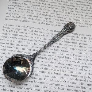 Vintage Rose Design Ornate Silver Spoon